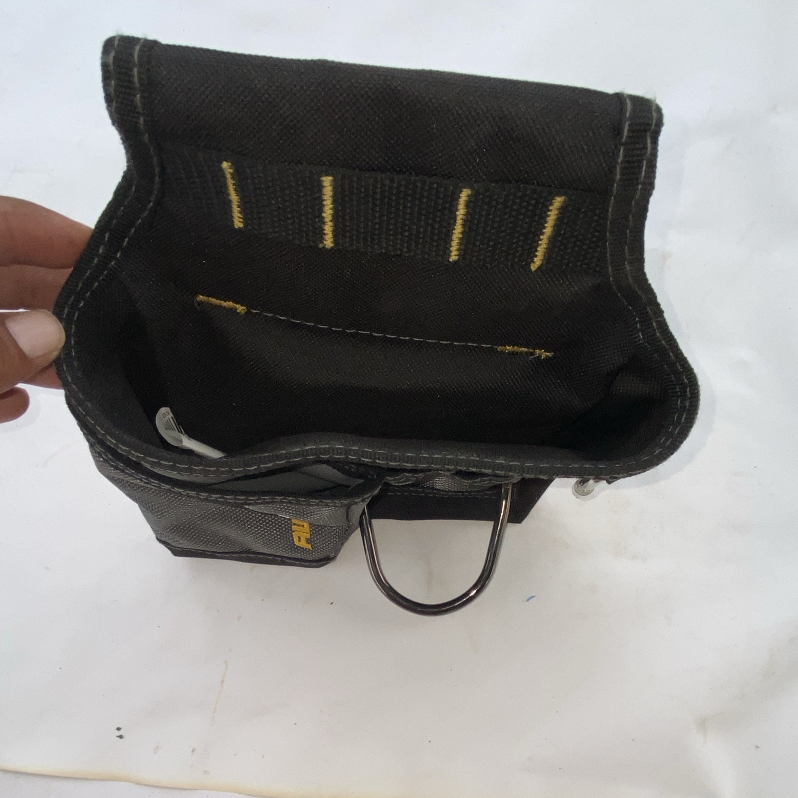 AWP HP Gray/Black/Yellow Tool Pouch Medium w/ Metal Clip, Carabiner