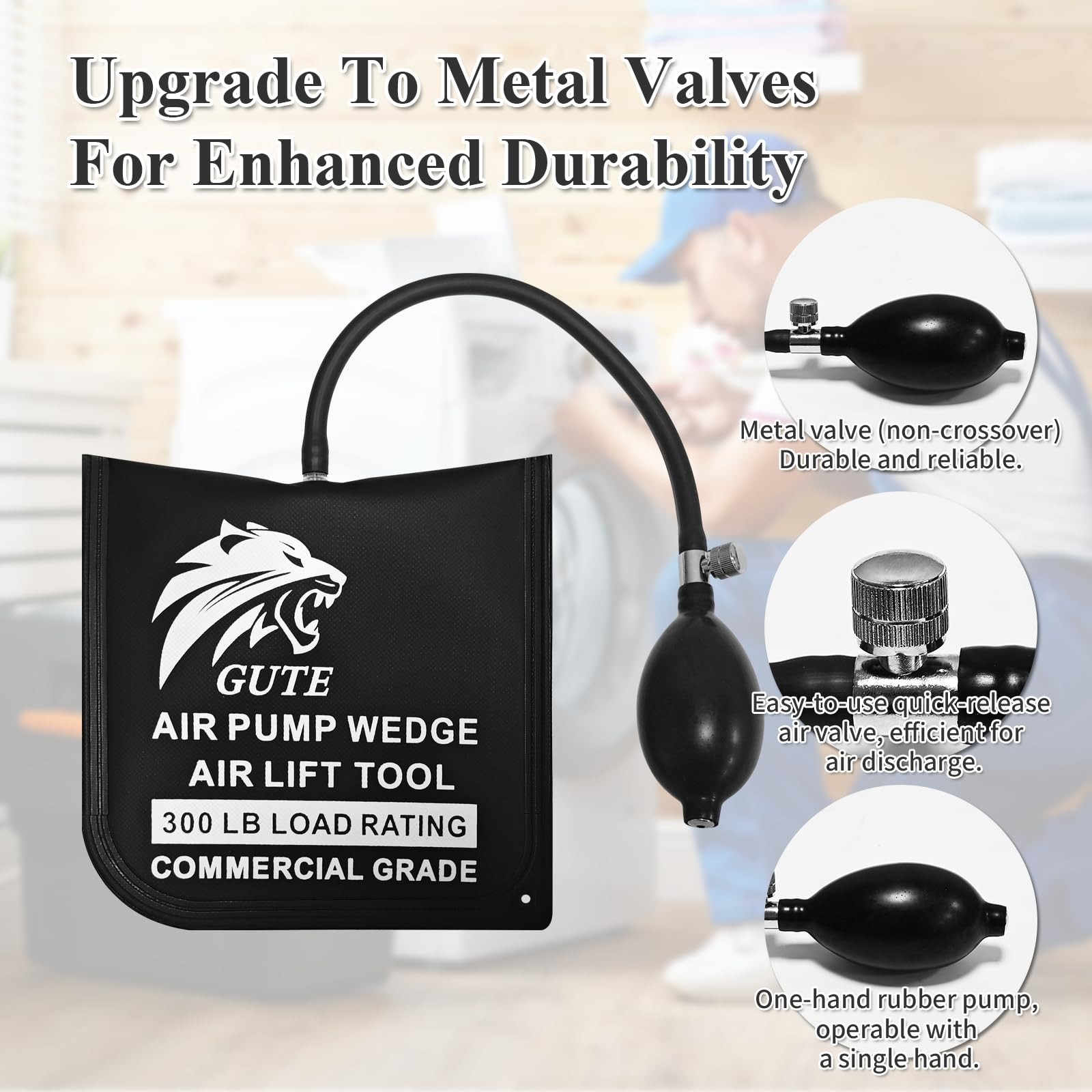 Inflatable Air Wedge Bag Tool Set – 3 Pack Leveling & Alignment Kit, 330 LB Capa