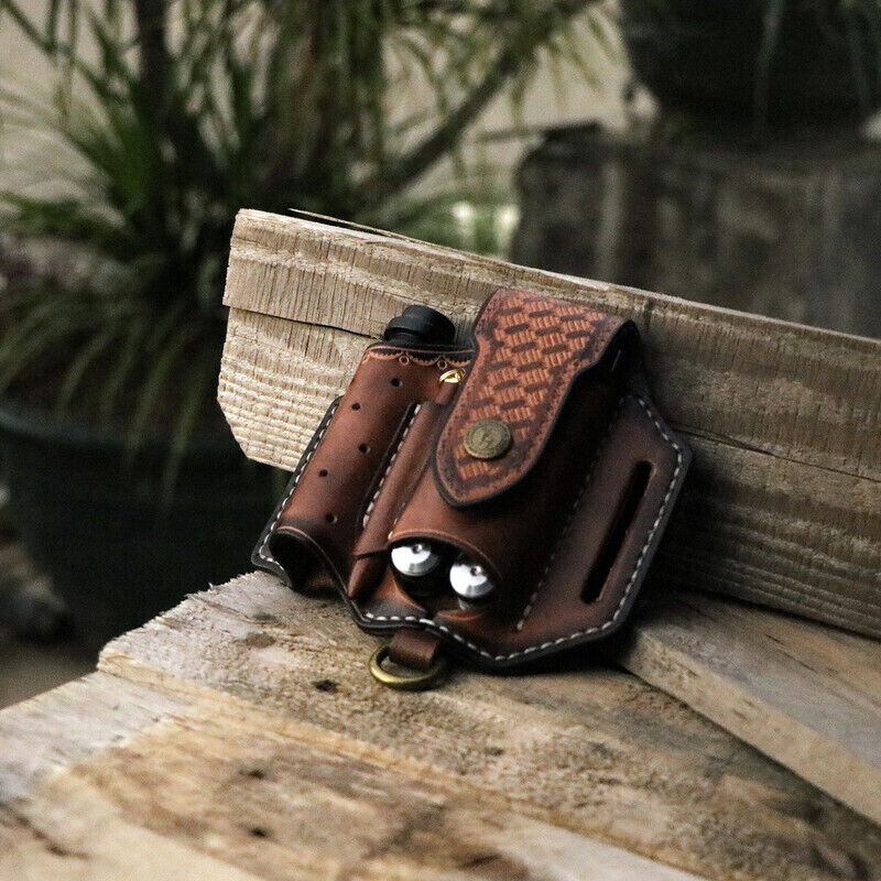 Leather Pocket Knife Sheath EDC Multitool Plier Belt Pouch Tools Holster-TOURBON