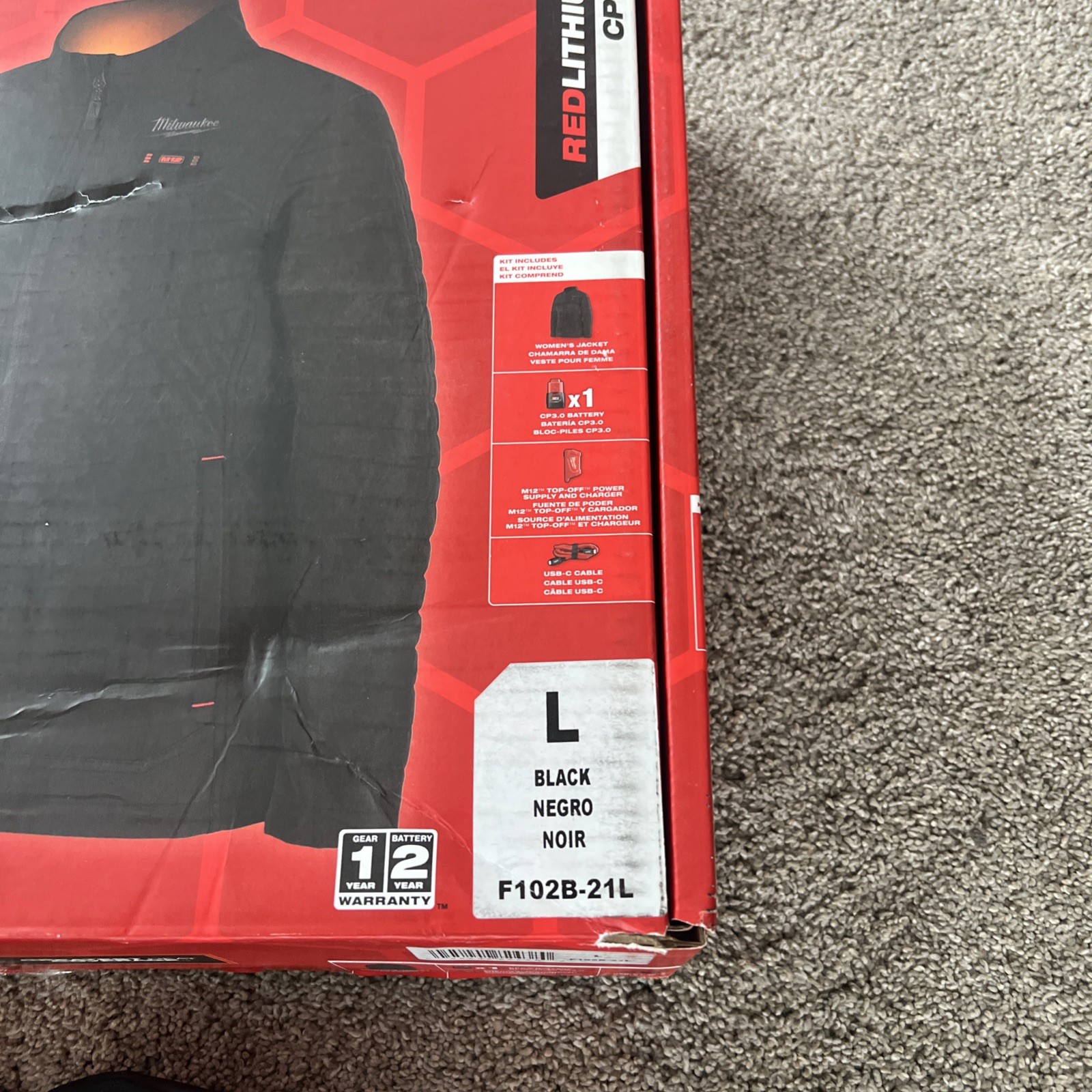 Milwaukee F102B-21L Women’s Heated Black AXIS LARGE Jacket Kit – Great Condi A1