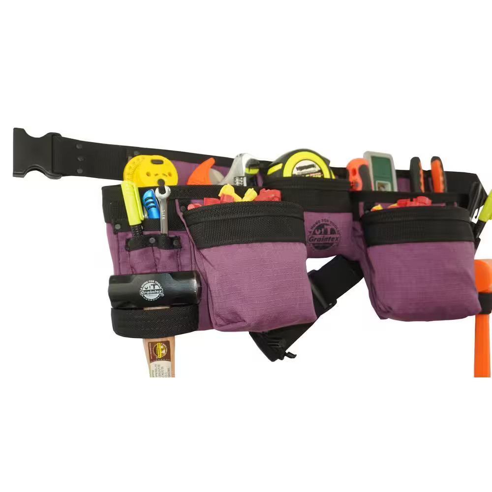 Purple Canvas 11-Pocket Finisher Tool Apron