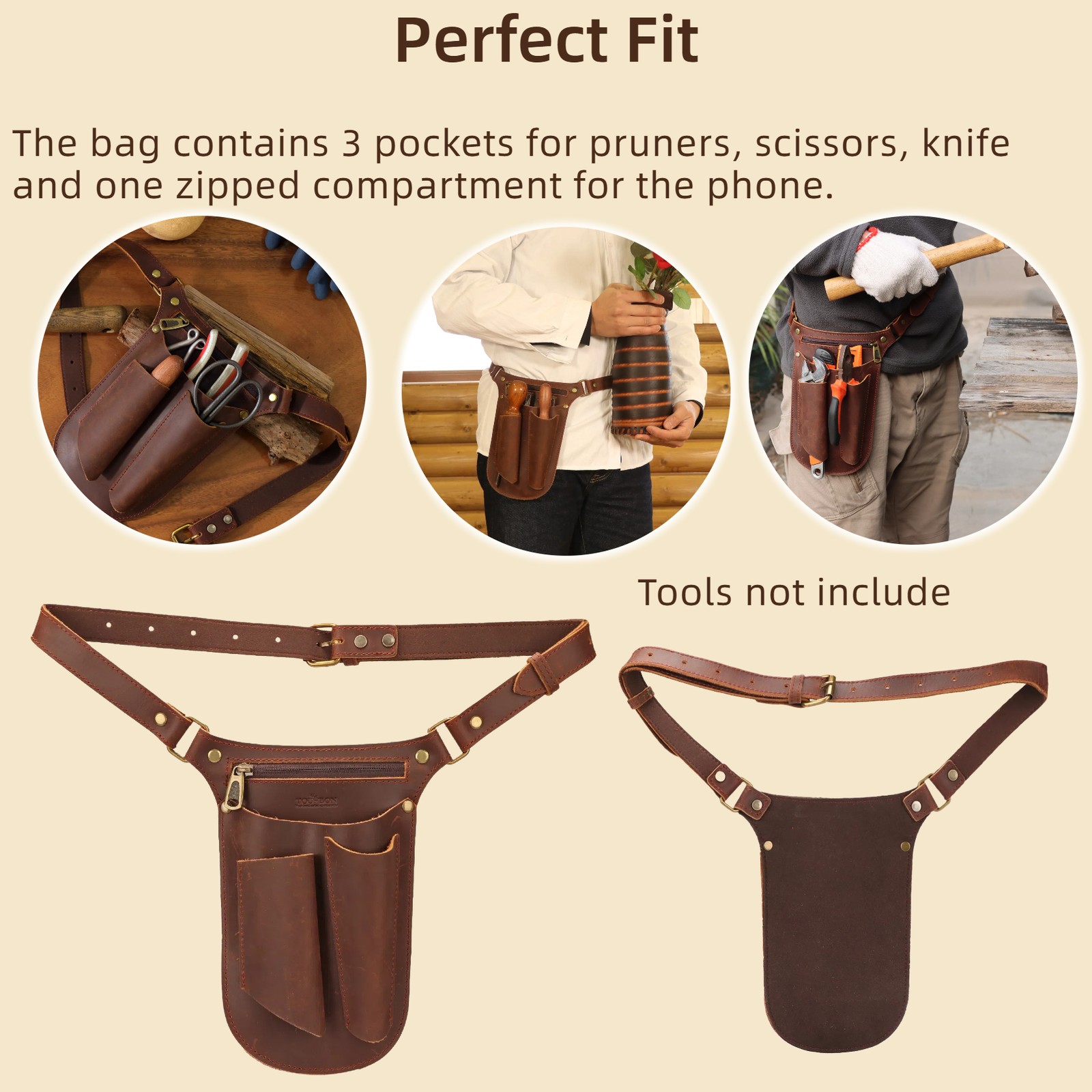 Tourbon Scissor Belt Shoulder Bag Electrician Holster Garden Florist Tool Pouch