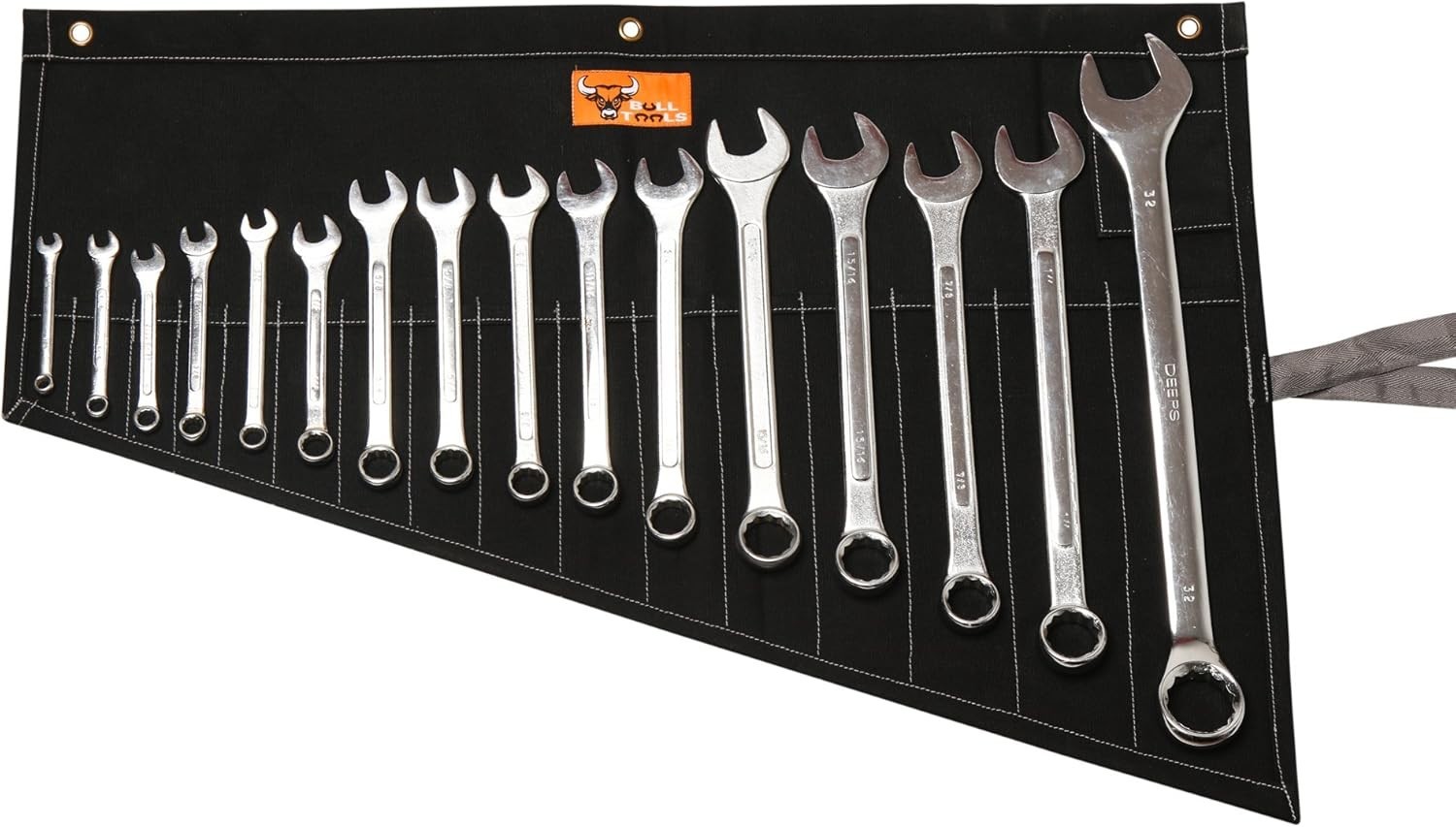 Roll Up Tool Bag Organizer 16 Pockets Metric & SAE Wrench Organizer Heavy Dut…