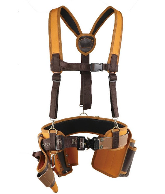 KAYALIFE KL-800 Work Tool Belt Set Suspenders Drill Pouch Made in Korea