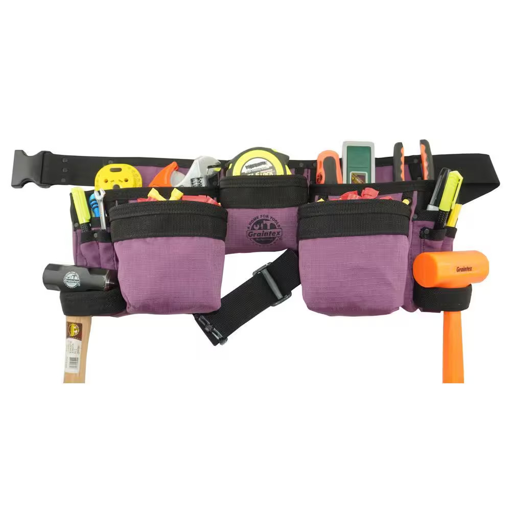 Purple Canvas 11-Pocket Finisher Tool Apron