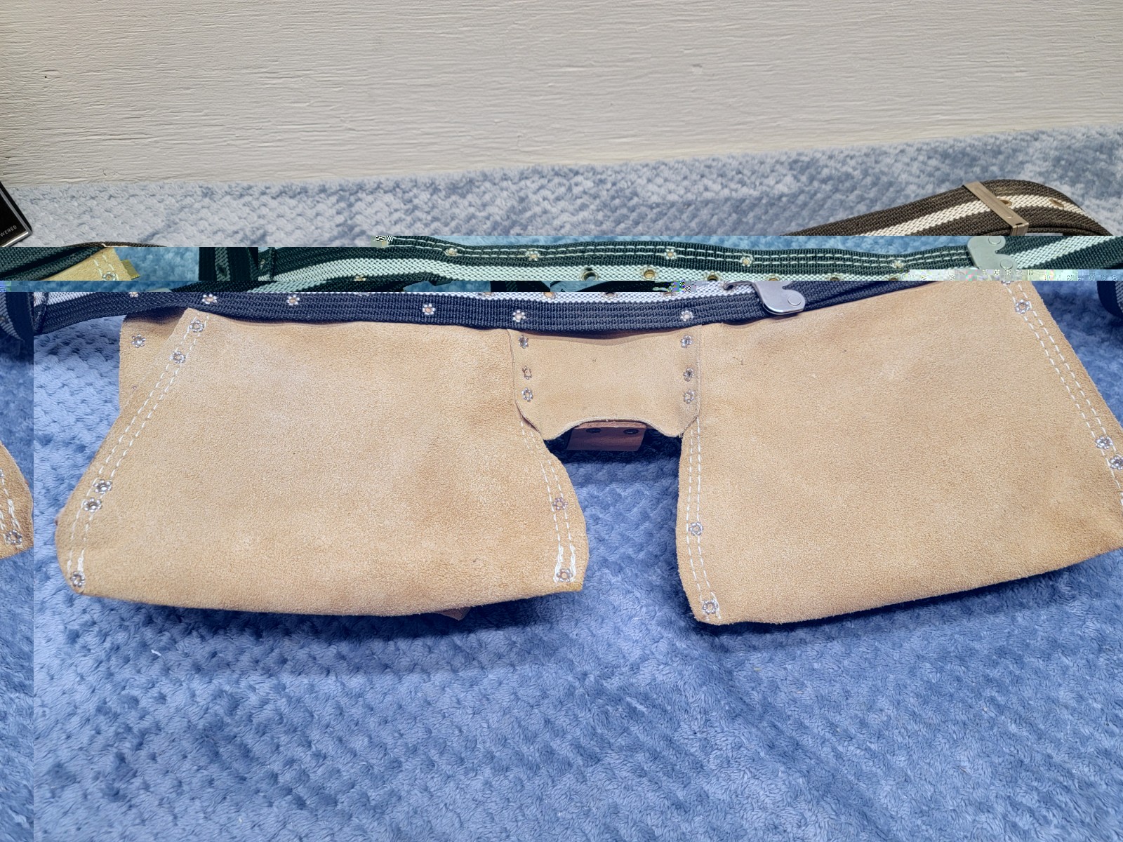 Vintage American Work Products LS-490 Leather Carpenter Tool Belt Pouch Tan