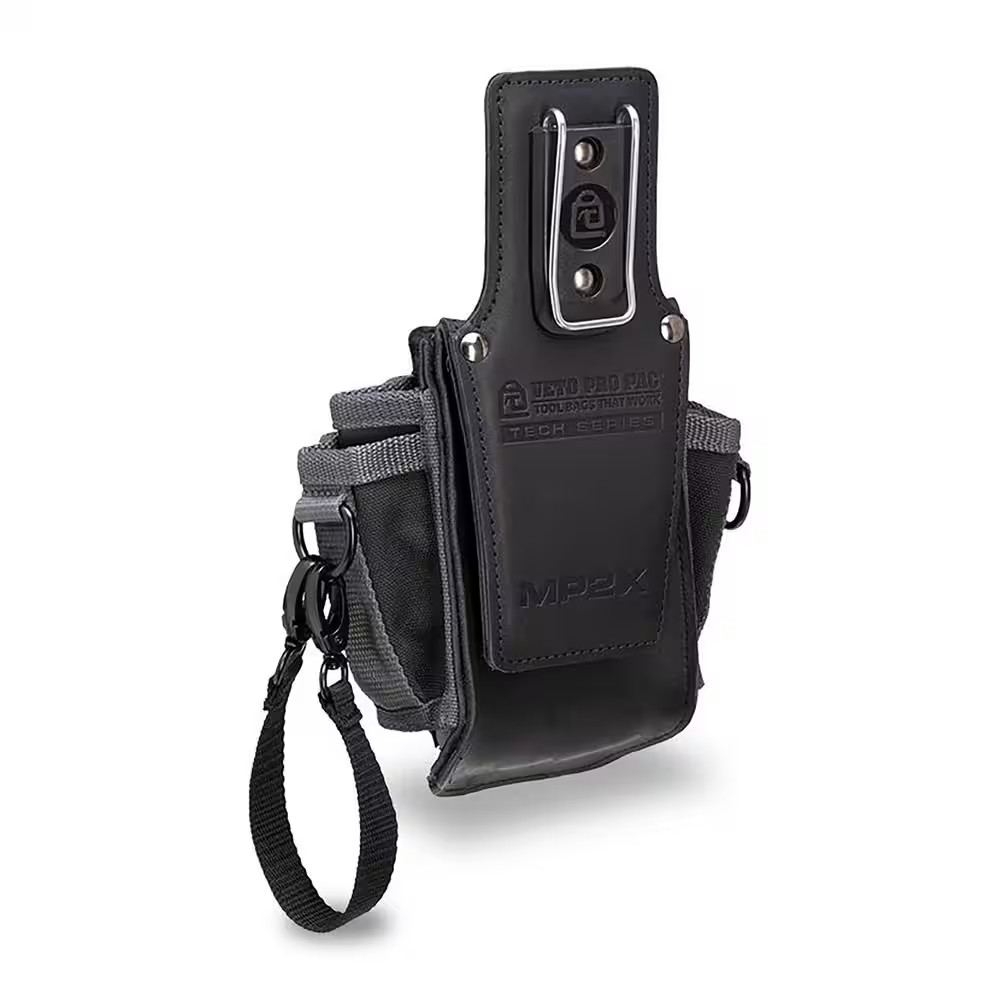 6 In. Small Black Polyester Tool Pouch with Pen;Knife;Pliers;Screwdriver;Wrench;