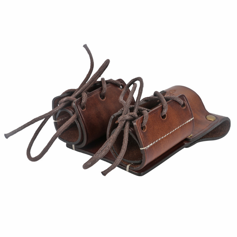TOURBON Leather Double Bull Pins Belt Holder Spud Wrench Tools Carrier Sheath US