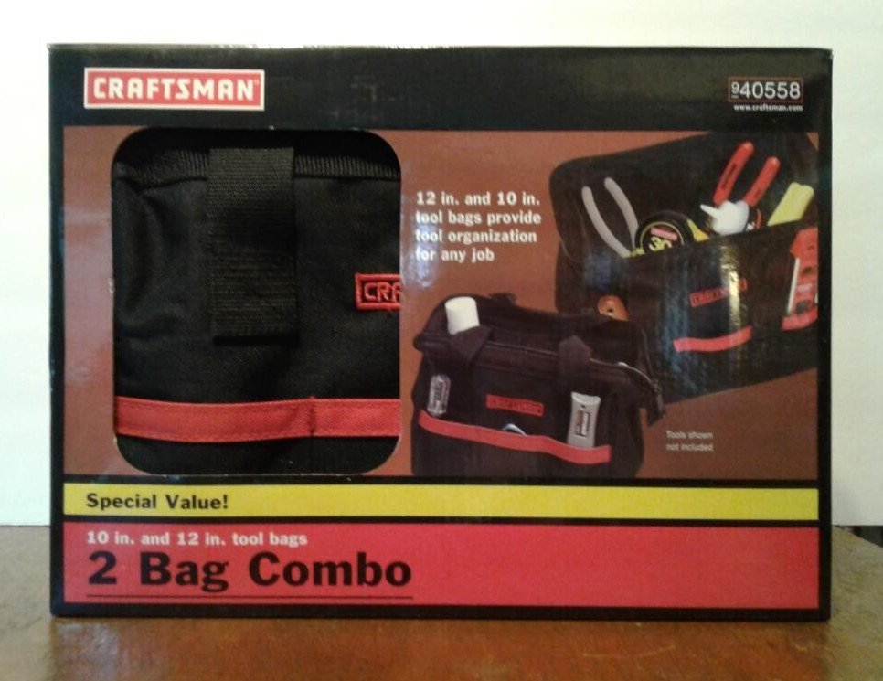 CRAFTSMAN 10″ & 12″ TOOL BAG COMBO SET, #40558