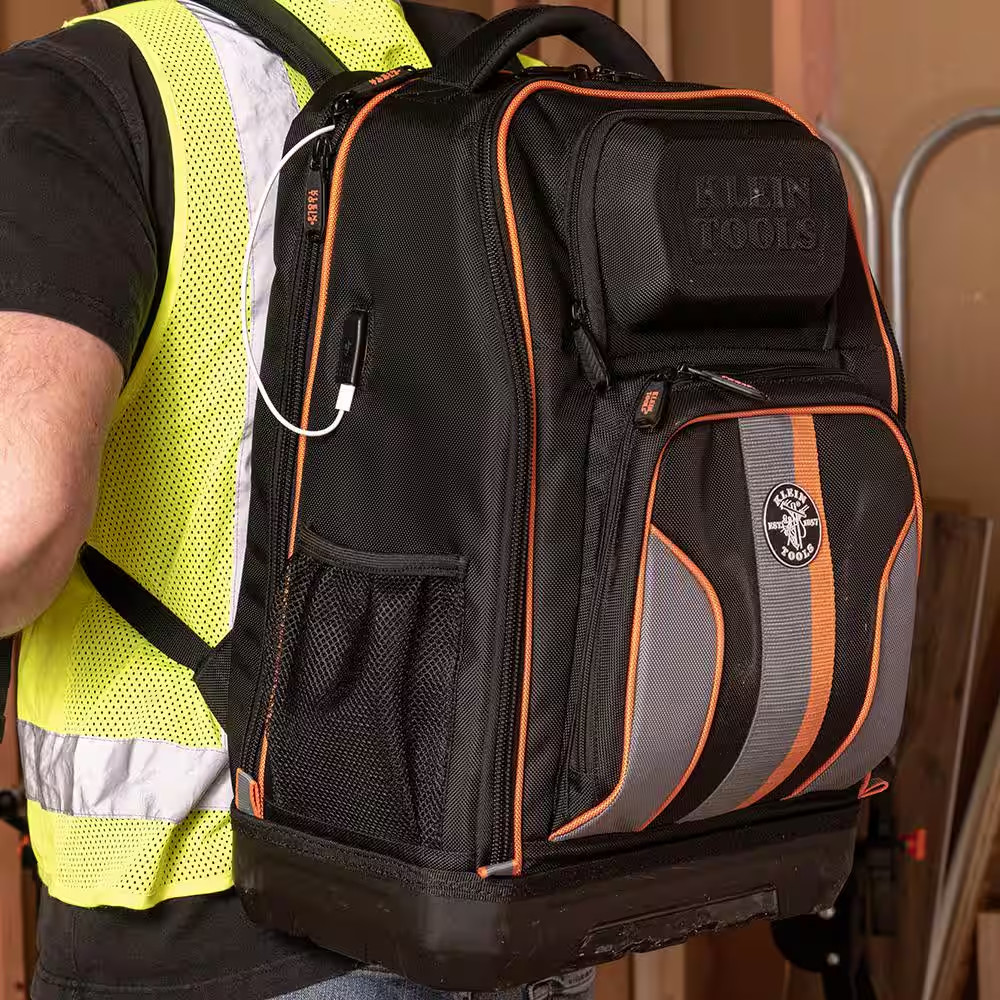 Tradesman Pro 20 in. XL Tech Tool Bag 28 Pockets Back Pack With Zipper Nylon