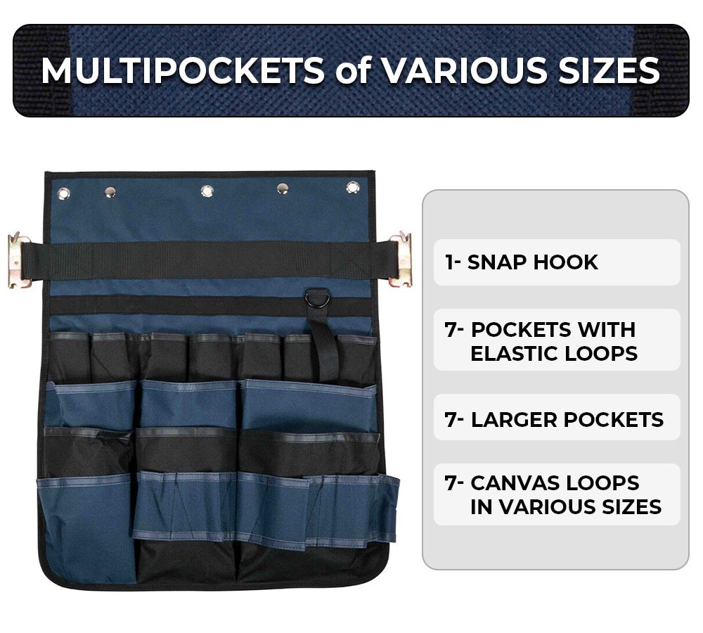 E-Track Hanging Tool Organizer for Enclosed Trailer, Multi Pocket Tool Holder