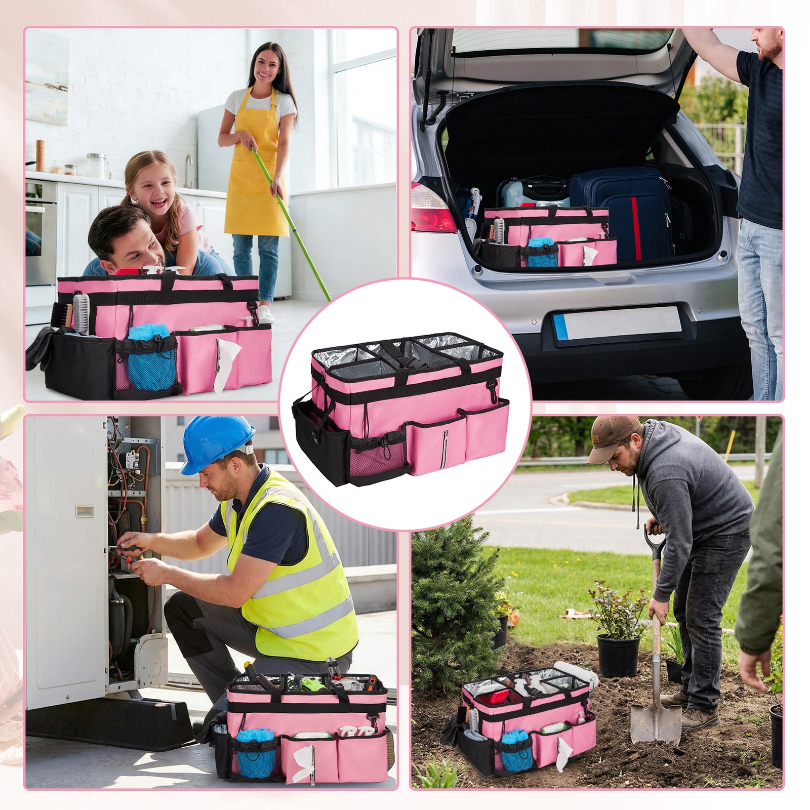 19 In Heavy Duty Tool Bag 20 Pocket Waterproof 900D Oxford Electrician Organizer