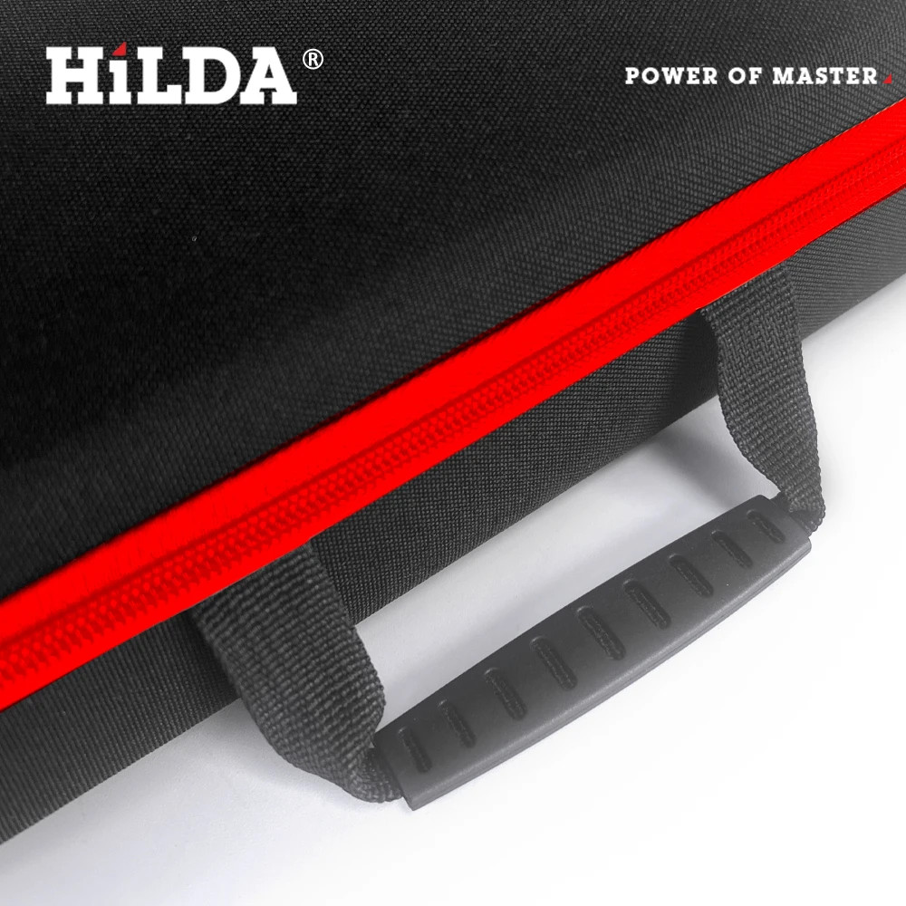 HILDA Large Capacity Tools Bag 3-size Available With Red Edges Tools Waterproof