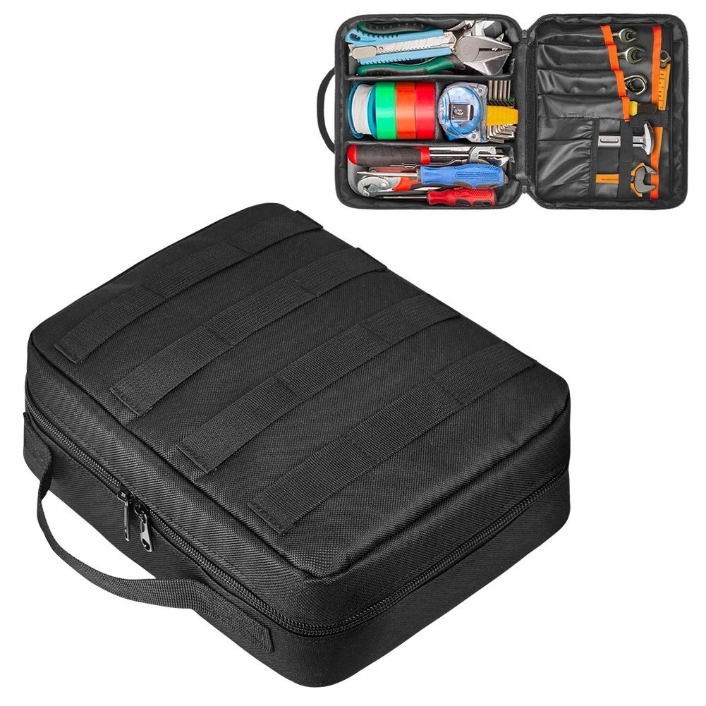 Electrical Tool Bag Polyester 26x21x10cm with Top Cover and Bottom Divider