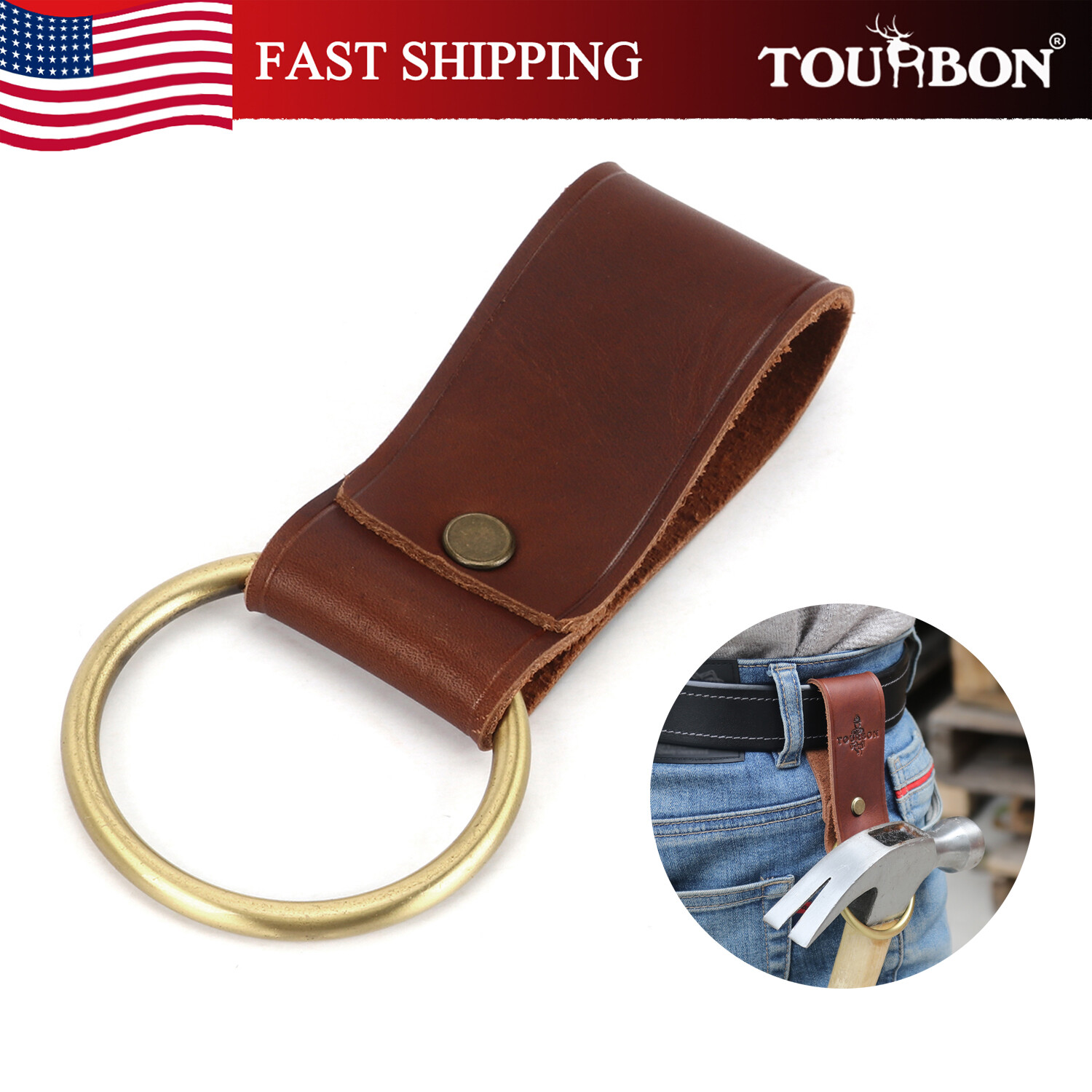 TOURBON Leather Heavy Duty Tools Belt Holster Workshop Trowel/Axe/Hammer Carry