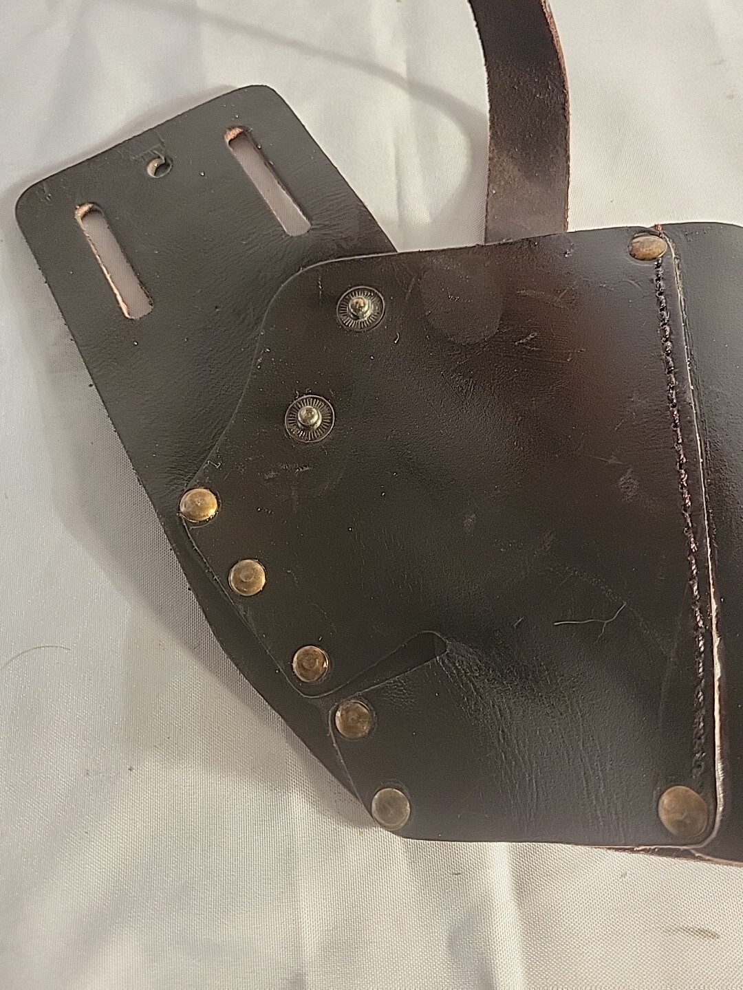 TOP GRAIN COWHIDE Leather Tool Pouch/ Rilfe Holster Brass Plated Buttons?
