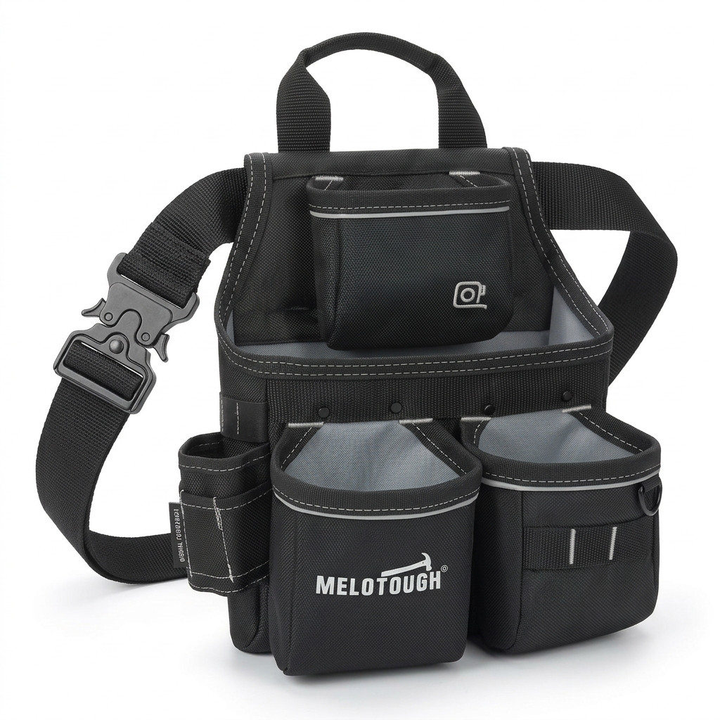 MELOTOUGH 13-Pocket Tool Belt Pouch Heavy Duty 1680D Ballistic Nylon Electrician