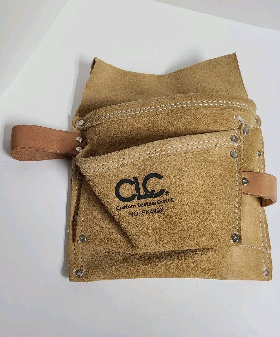 CLC Work Gear Suede Leather Carpenter Bag 3 Pocket 2 Loop Nail & Tool Bag PK489X