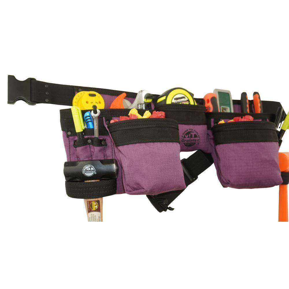 Purple Canvas 11-Pocket Finisher Tool Apron