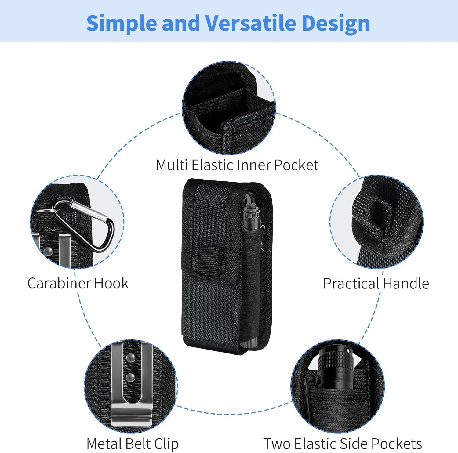 Small Tool Holder, Min Work Organizer Tool Pouch and Knife Holder with Snap Clip