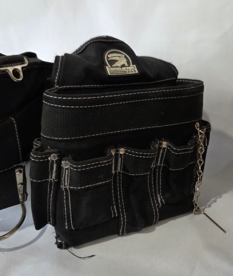 Gatorback Contractor Pro Black Tool Utility Belt Pouch Multiple Pockets Adult