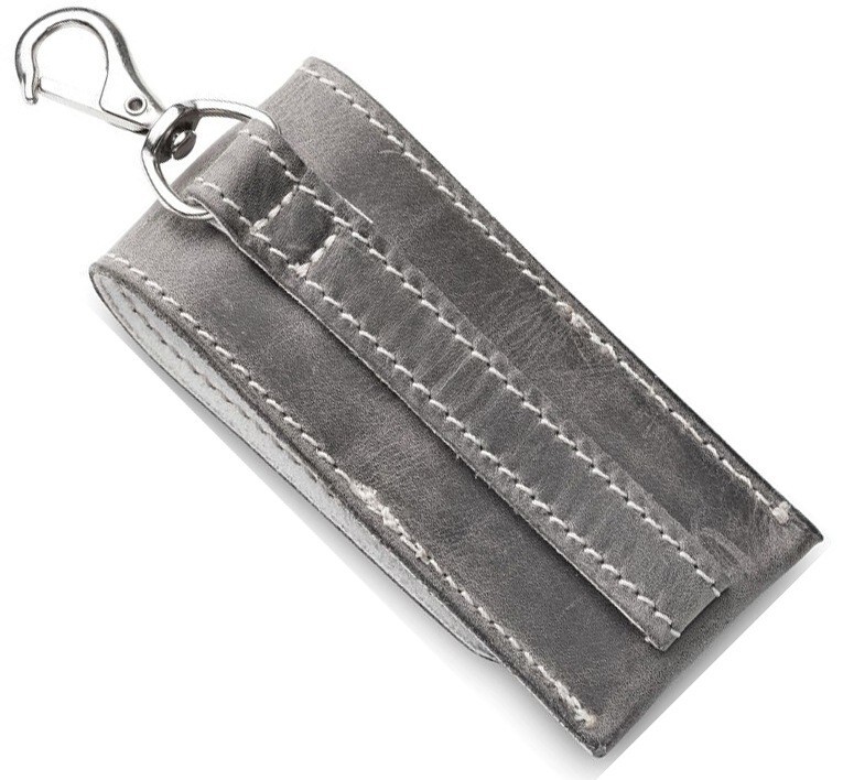 MKM-Maniago Veg. Tanned Leather Tool Pouch Gray For Small EDC Gear / Multi Tools