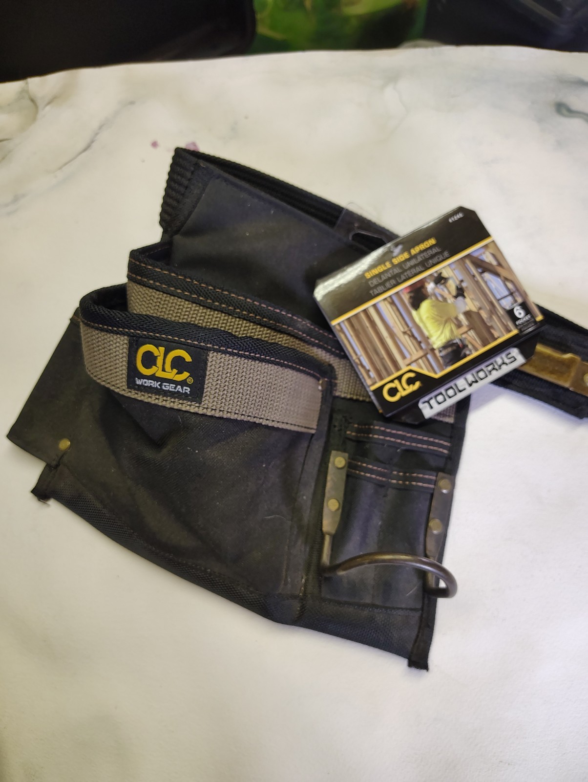 CLC 1245 46″ Max Waist Tool Belt 6 Pocket, 2″ Wide, Black Polyester belt, Canvas