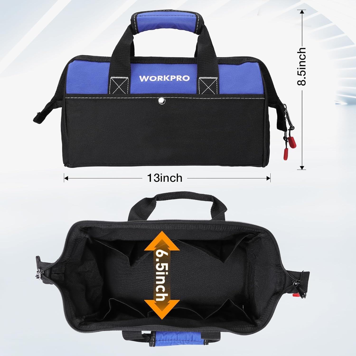 WORKPRO 17″Tool Backpack Duty Jobsite Tool Bag Handbag Tool Organizer w/ Molded
