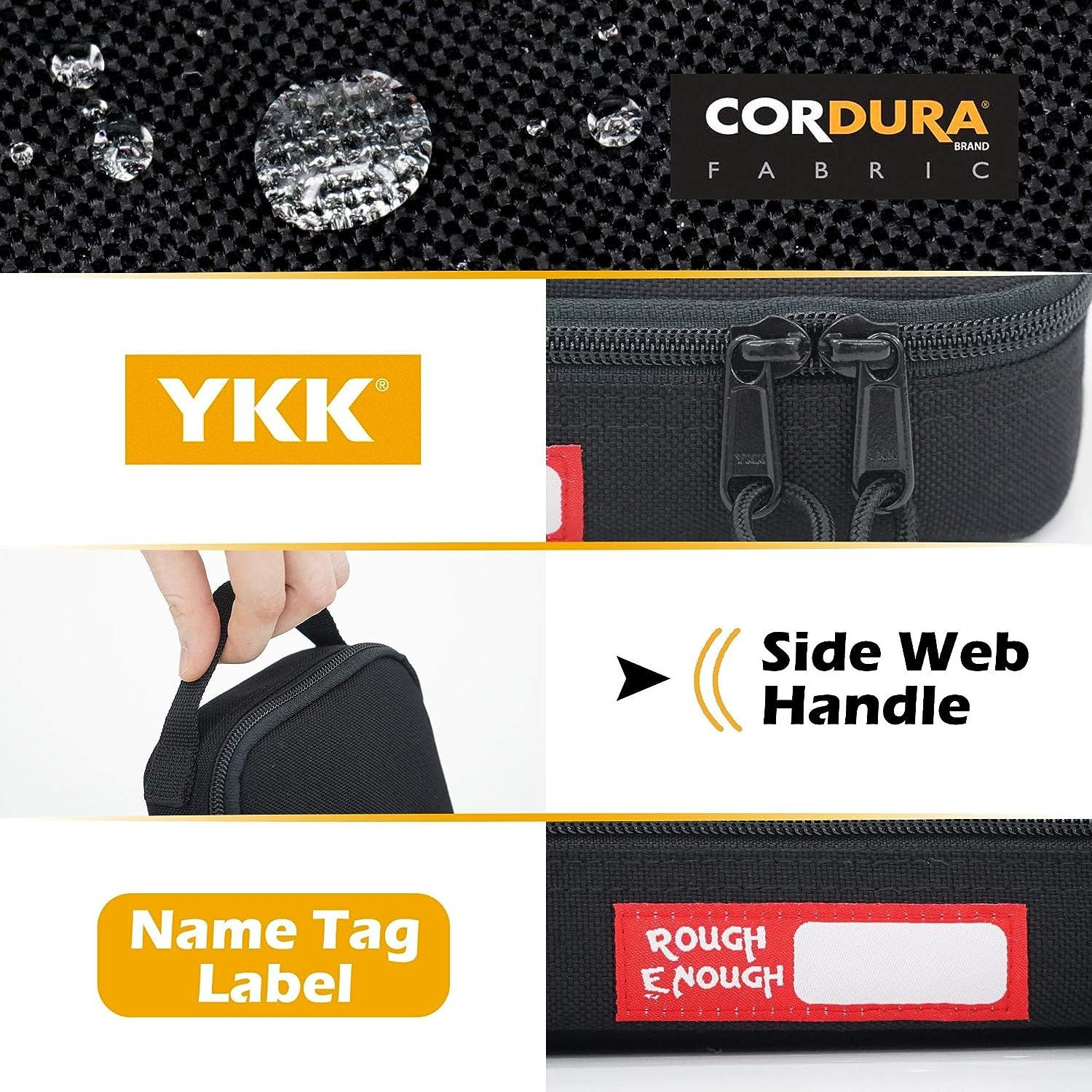 Rough Enough Small Tool Bag Pouch Large Black Pencil Case Box for Kids