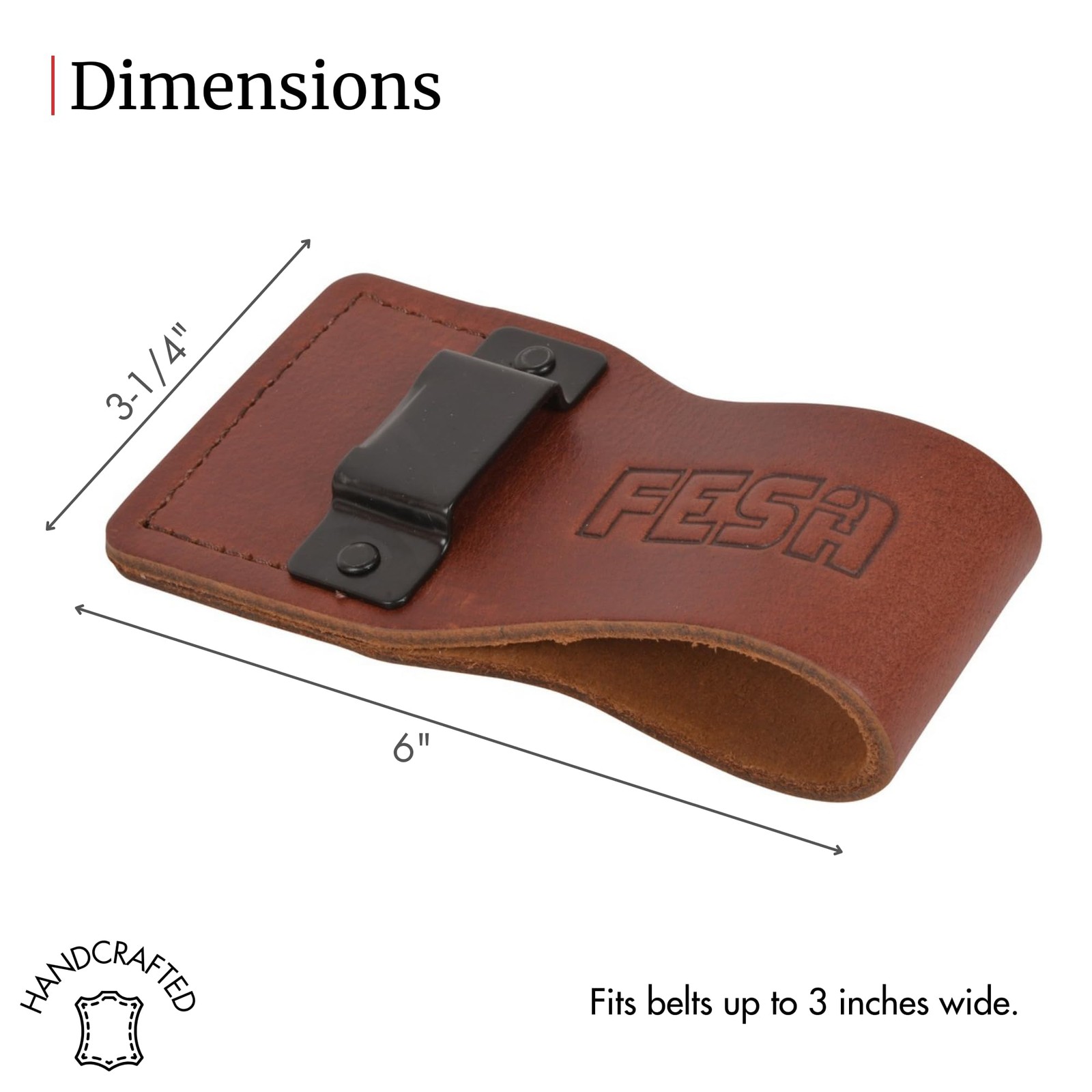 Leather Tape Measure Holder or Drill Holder for Tool Belt – Full Grain w/Stee…