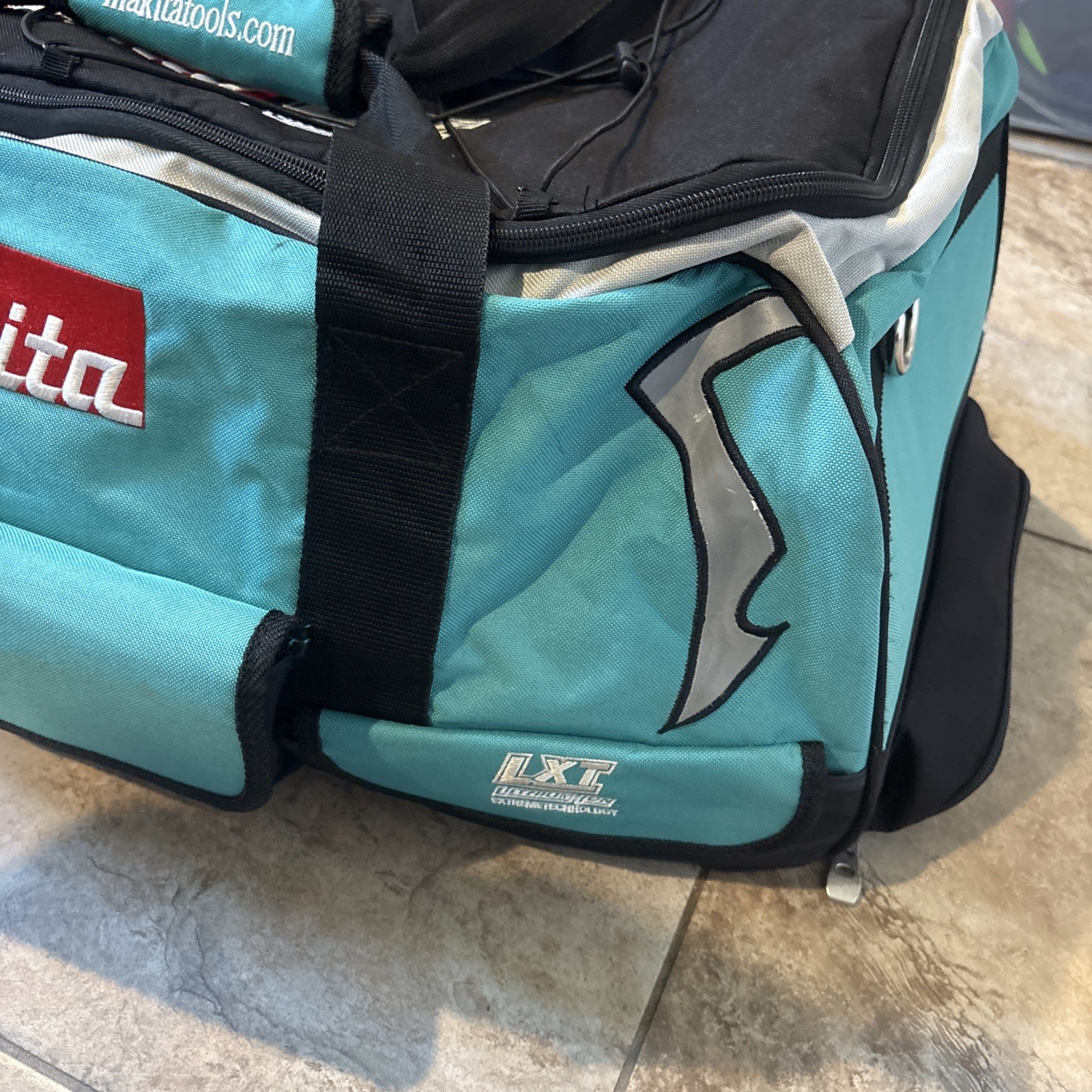 Makita Heavy Duty Tool Bag with Wheels 831269-3 black Teal Spellout