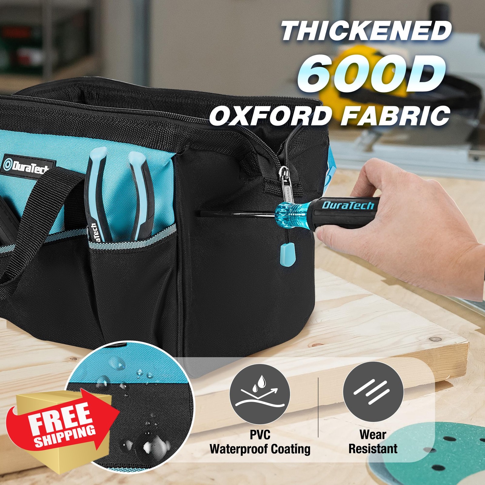 DURATECH 13 Inch 9 Pocket Tool Bag