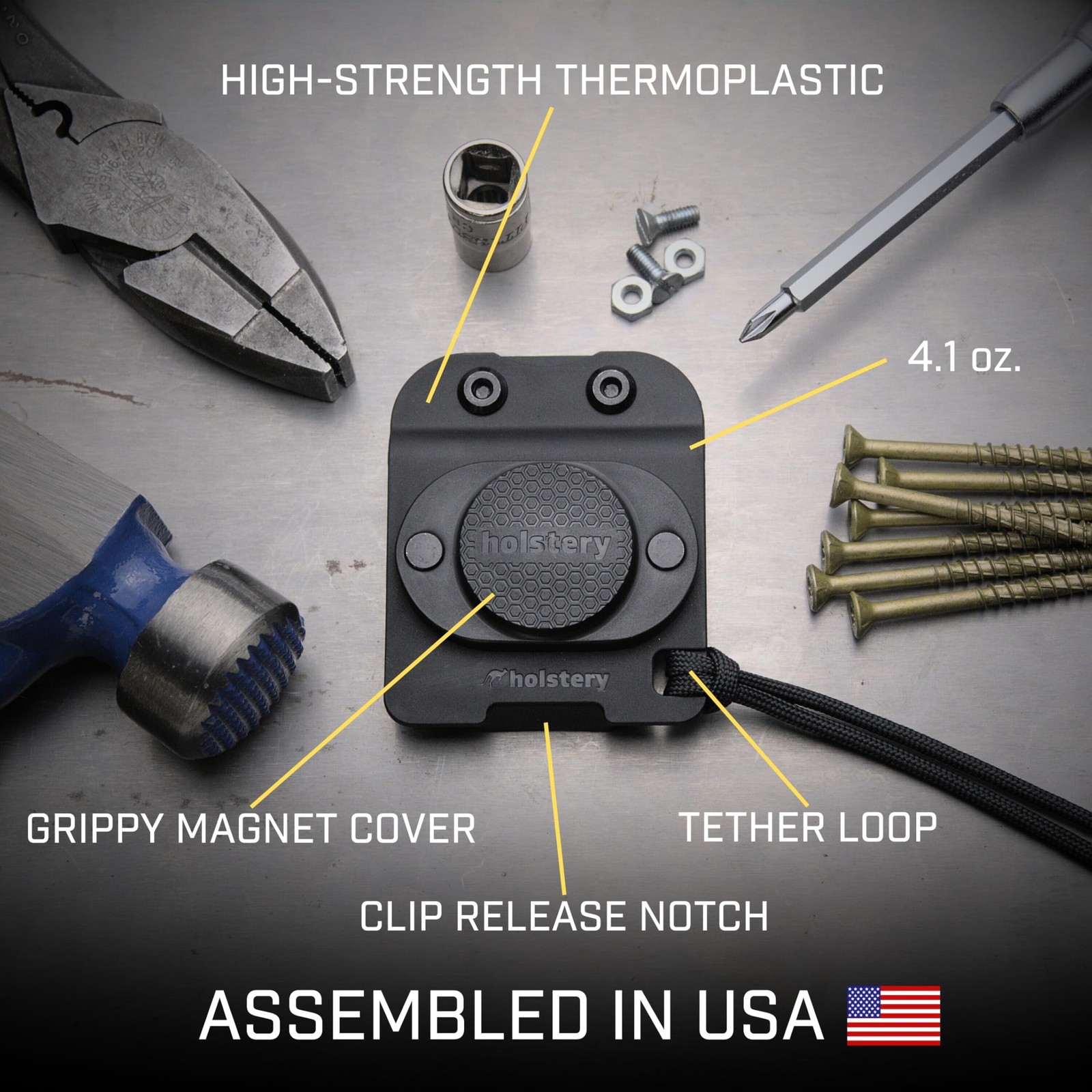 MagMaster Magnetic Tool Holder Strong Clip-On Belt Magnet for Tools and Hardware