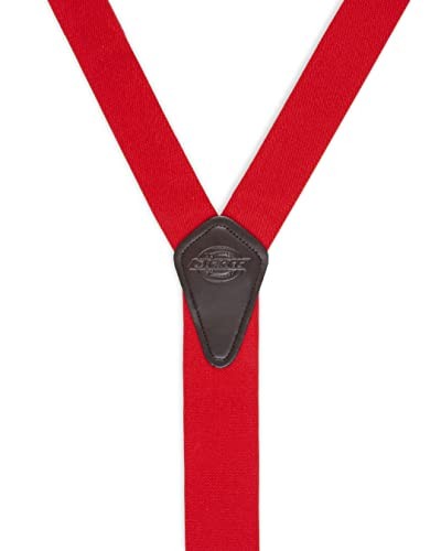 Dickies Men’s Belt Clip Stretch Suspenders, Red, One Size Size, Red