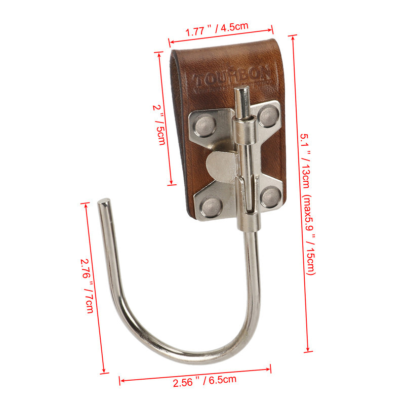 Tourbon Leather Tools Carrier J Hook Drill Trowel Power Cord Metal Belt Holster