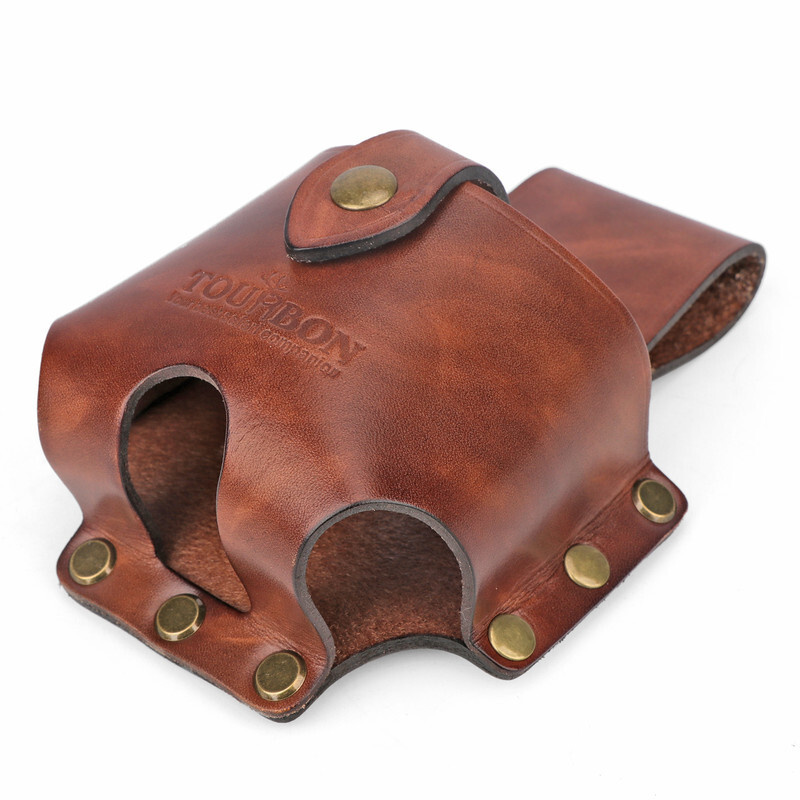 TOURBON Leather Tape Measuring Holder Case Tool Carrier Belt Holster Pouch