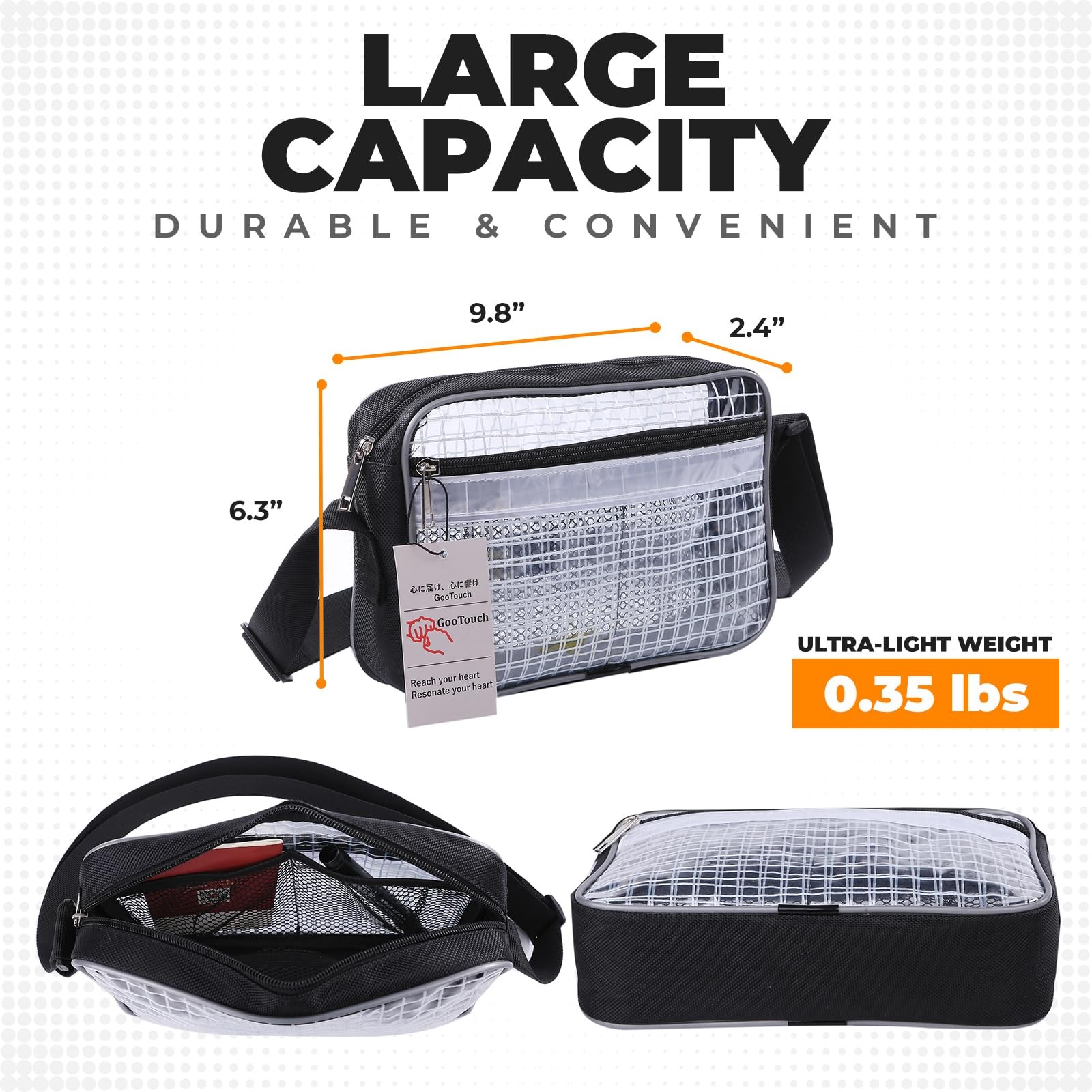 Engineer Bag -8 Inches Transparent Cleanroom Tool Bag Small Type (2.4 Liters)