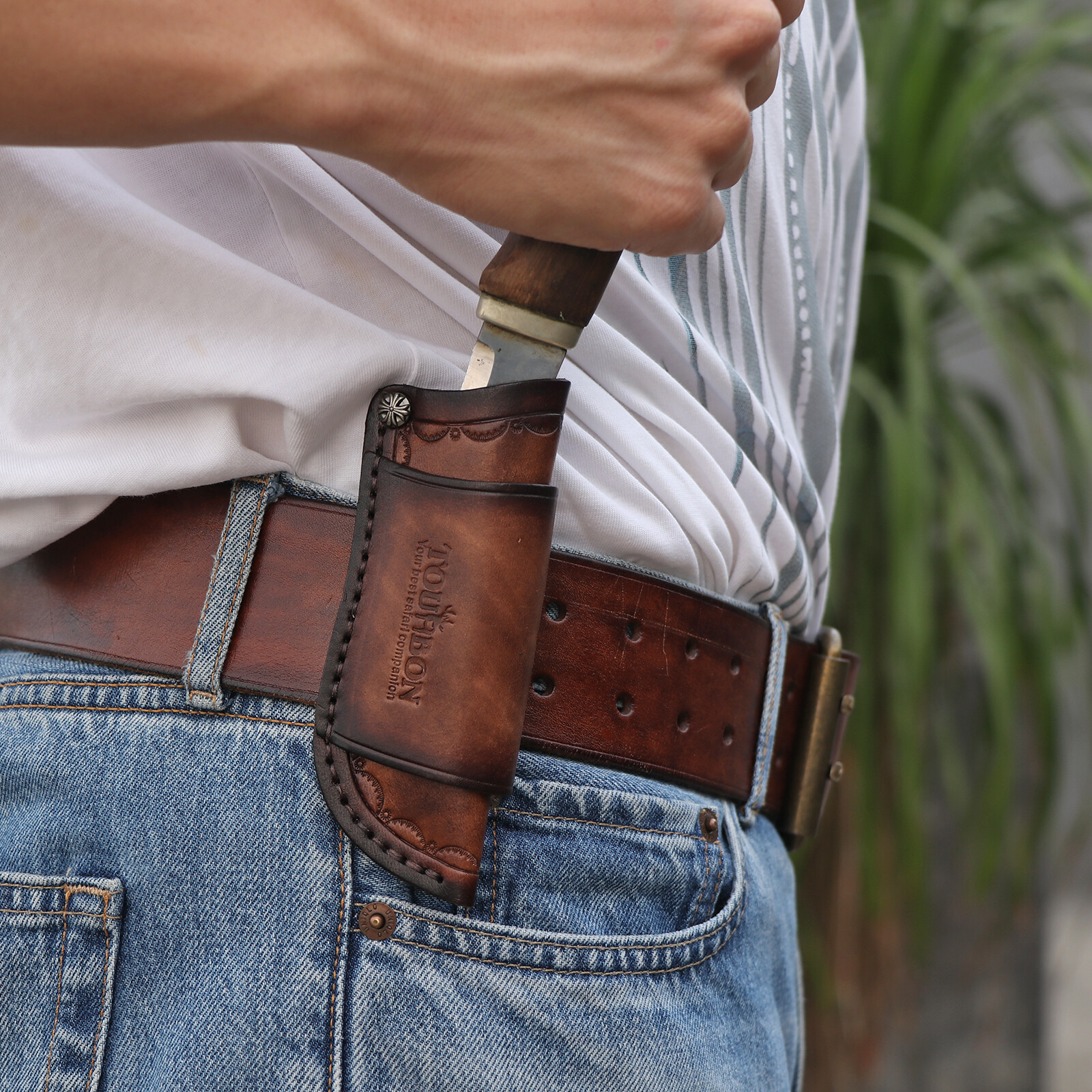 TOURBON 4″ Knife Blade Sheath Belt Holster Mini Pocket Folding Knife Protector