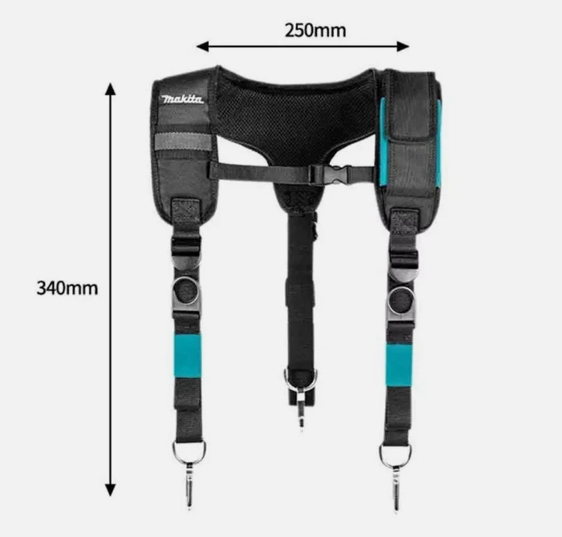 Makita Ultimate Padded Braces & Phone Holder Suspenders E-15372 Genuine New