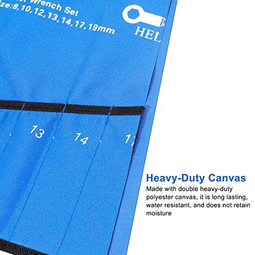 SAE Heavy Duty Canvas Wrench Roll Up Pouch – 10 Pockets – Heavy Duty Wrench Tool