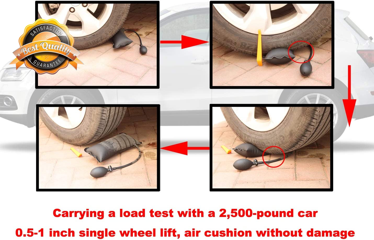 3pc Air Wedge Bag Pump 300lb Rating Inflatable Shim Leveling Tool Kit