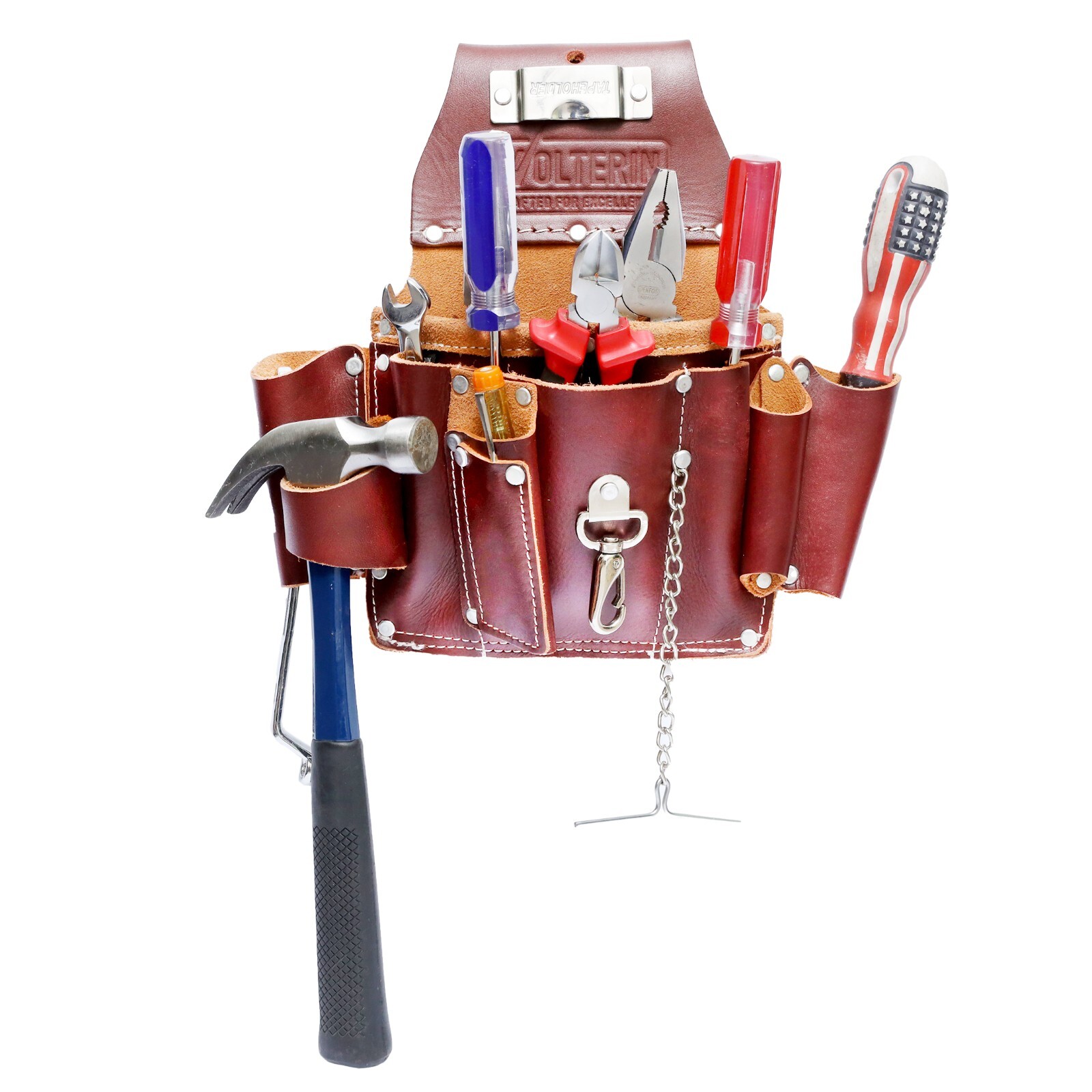 Electrician Pouch, Leather Electrician Tool Belt Pouch, 8 Pockets Pouch for Men