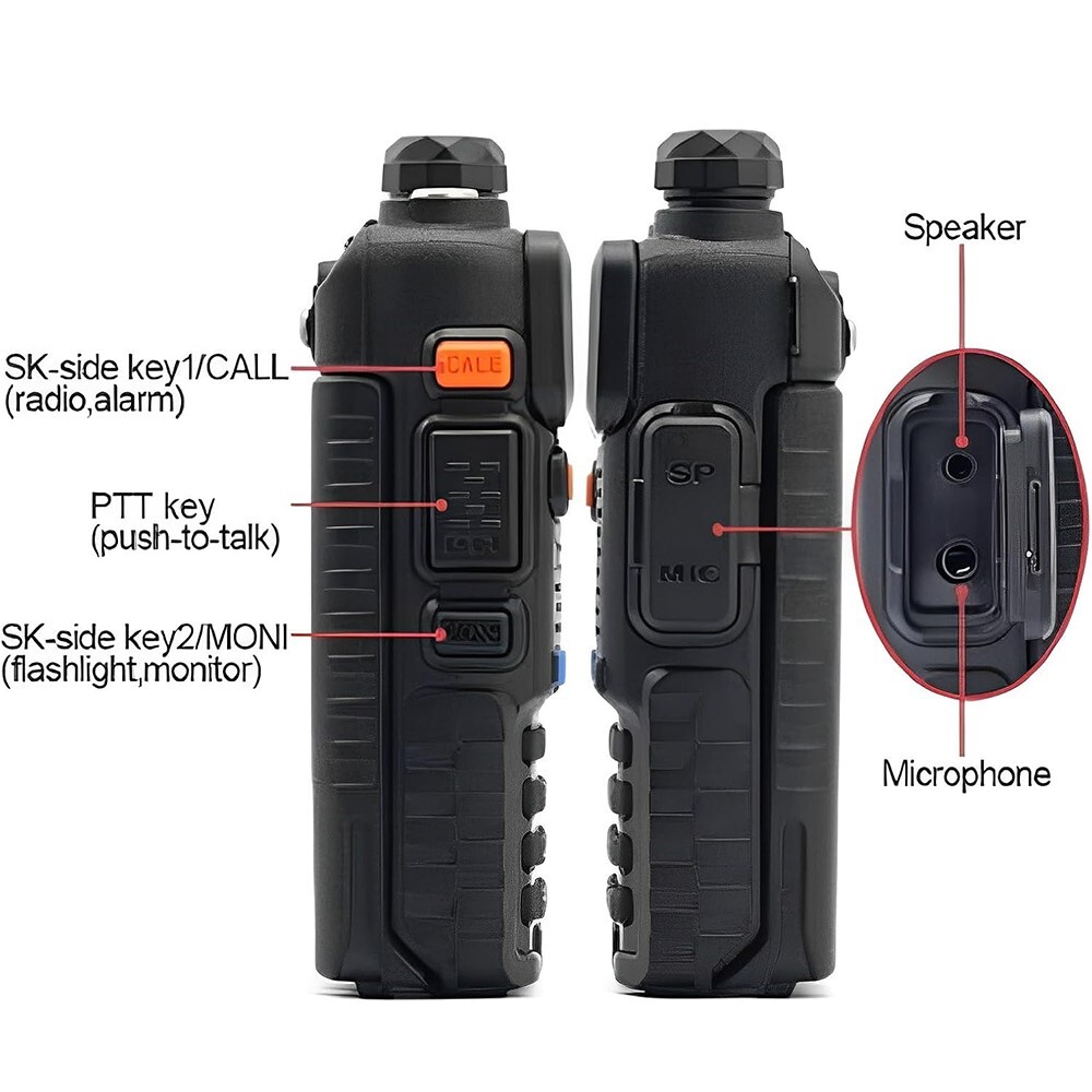 2PCS Walkie-Talkie PTT Rubber Button for Baofeng UV-5R 5RA 5RE F8+ Two Way Radio