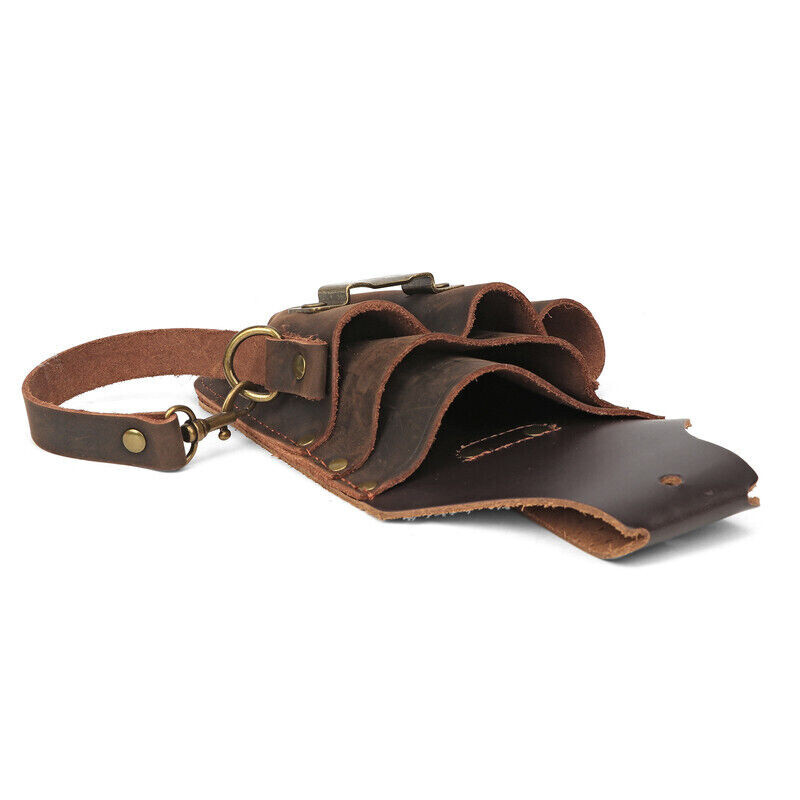 TOURBON Leather 5 in 1 Holster Electric Tape Thong Carry Tool Pouch Belt Holder