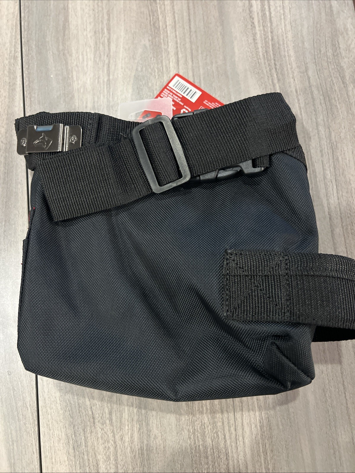 Husky Tool Belt Pouch 6-Pocket Black Pouch Adjustable Belt Buckle Tape Clip