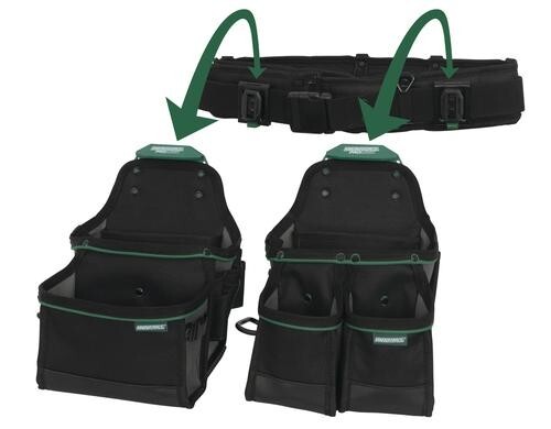 3 Piece Tradesmen Set Padded Belt Contractor Framer Pouch Steel Clip Storage