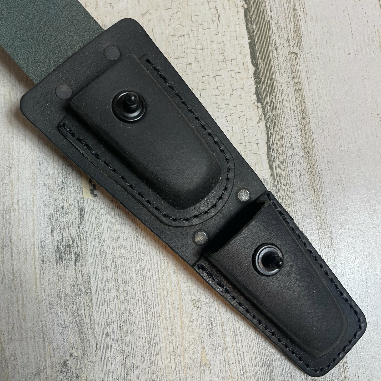 Two Pocket Leather Tool Belt Pouch Made in USA Kipper Tool Lift the Dot Fastener