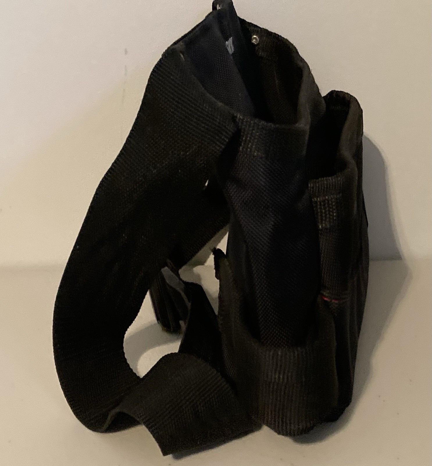 Husky 6-Pocket Black Adjustable Tool Belt Pouch w/ Hammer Slot