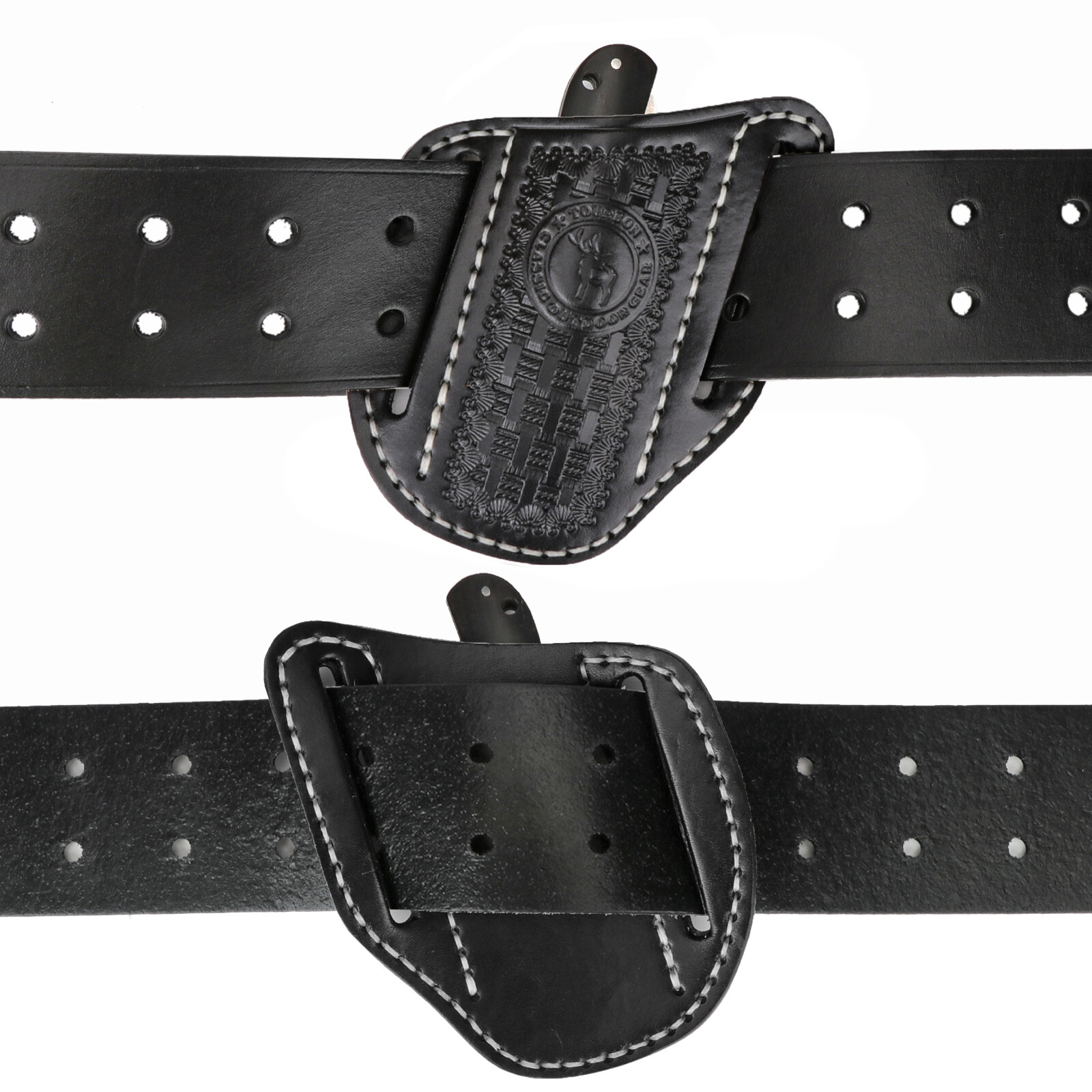TOURBON Folding Pocket Knife Belt Holster Tool Carry Sheath Cover Gift Black US