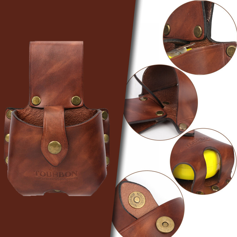 Tourbon Leather Tape Measuring Holder Case Tool Carrier Belt Holster Pouch Large